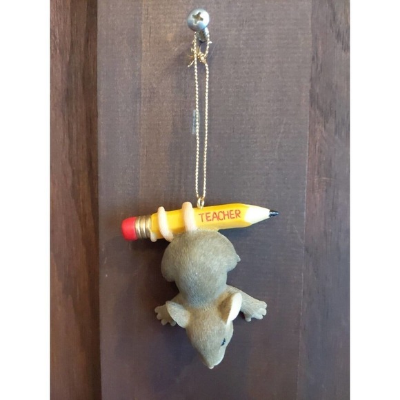 Charming Tails Teacher Christmas Gift Ornaments set of 2 - Picture 3 of 6